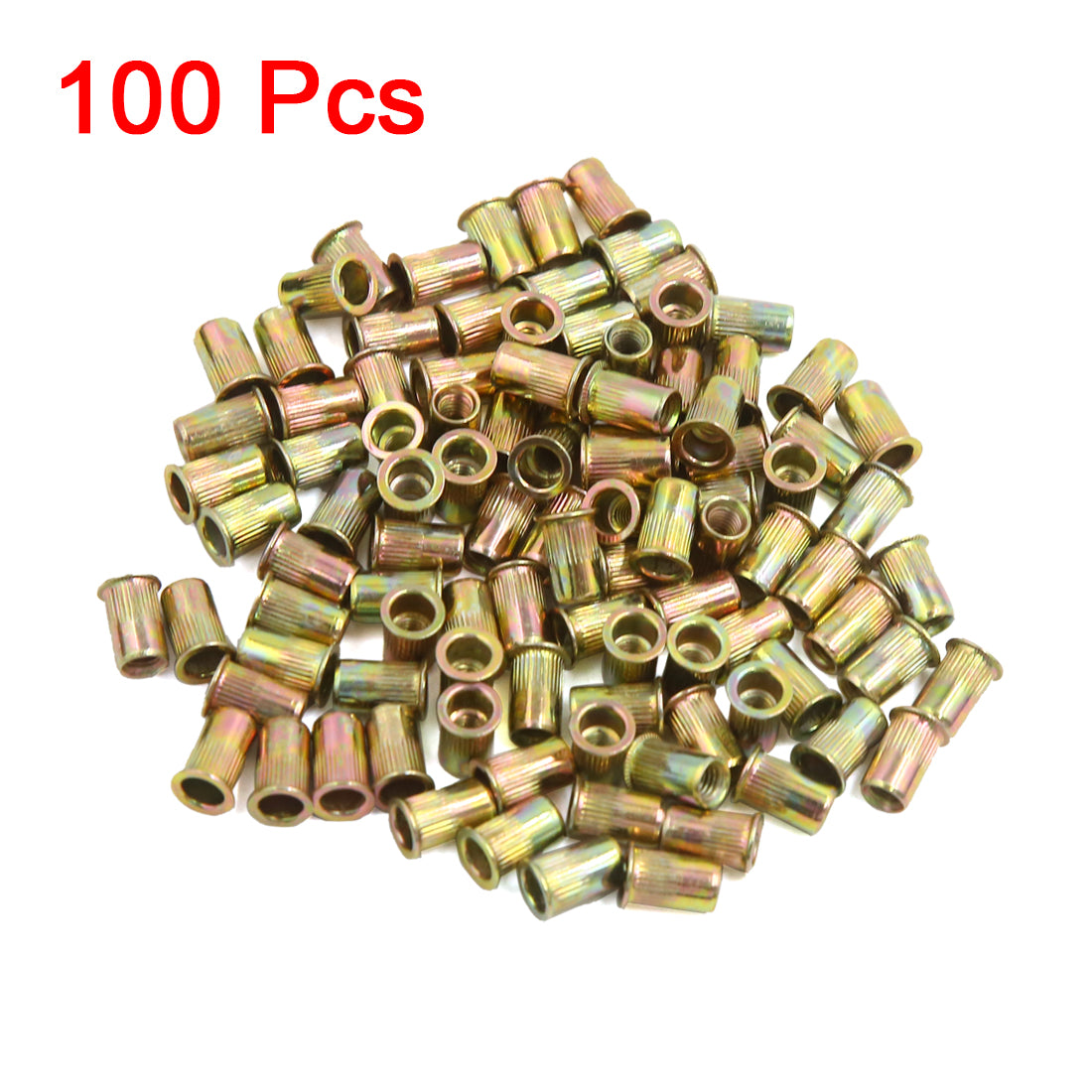 uxcell Uxcell 100 Pcs M4 Bronze Tone Car Stainless Steel Small Head Blind Rivet Nut