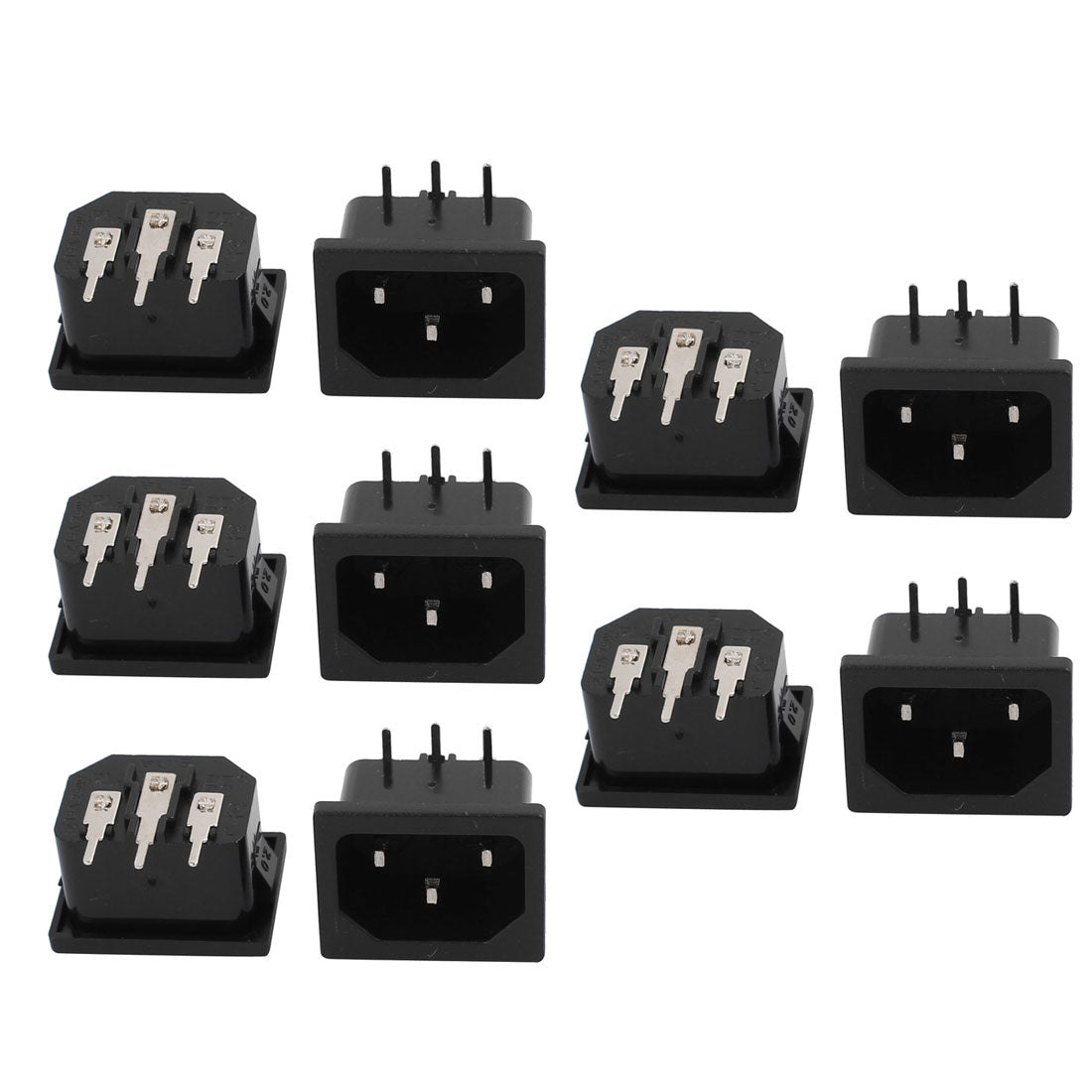 uxcell Uxcell 250V 10A IEC 320 C14 Panel Mount Adapter Power Connector Socket 10 Pcs