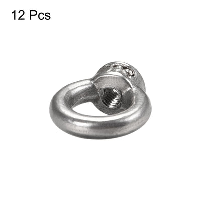 Harfington Uxcell M3 Thread Dia 304 Stainless Steel Ring Shape Eyed Bolt Lifting Eye Nut 12PCS