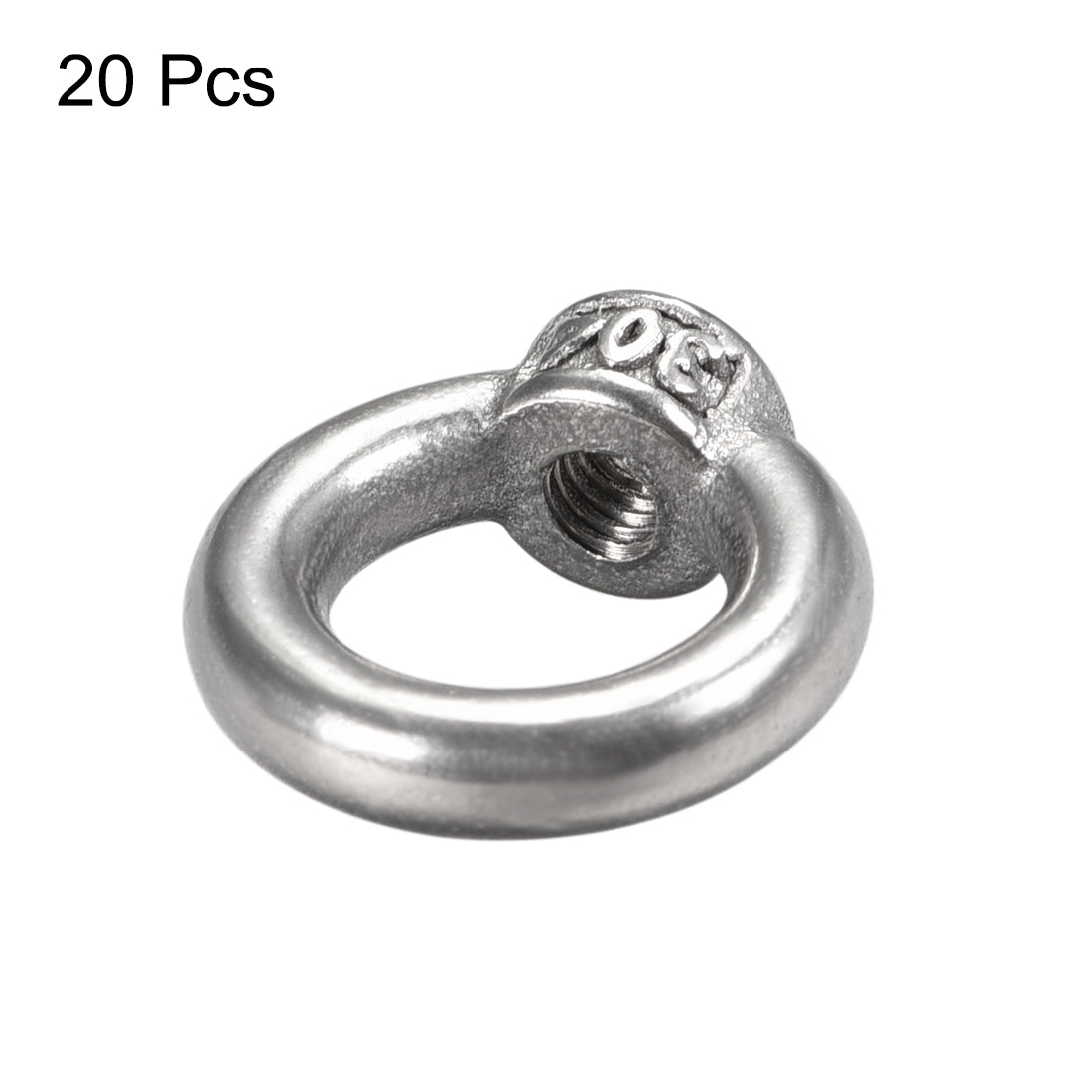 uxcell Uxcell M4 Thread Dia 304 Stainless Steel Ring Shape Lifting Eye Nut Fastener 20PCS