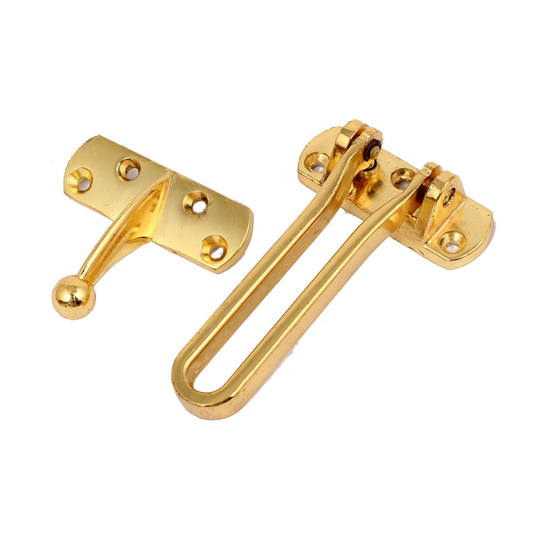 uxcell Uxcell Home Metal Security Door Guard Buckle Clasp Padlock Latch Lock Gold Tone