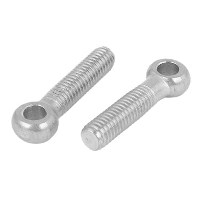 Harfington Uxcell 8mm x 35mm 304 Stainless Steel Machinery Lifting Swing Eye Bolt 4PCS