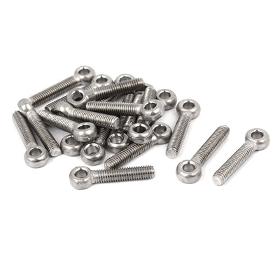 Harfington Uxcell 5mm x 25mm 304 Stainless Steel Machinery Lifting Swing Eye Bolt 20PCS