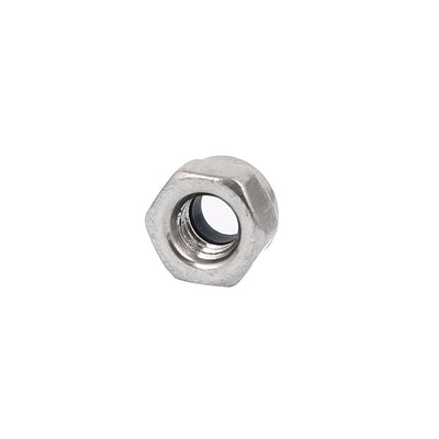 Harfington Uxcell M5 x 0.8mm 304 Stainless Steel Nylon Insert Hex Lock Locking Nut 100PCS