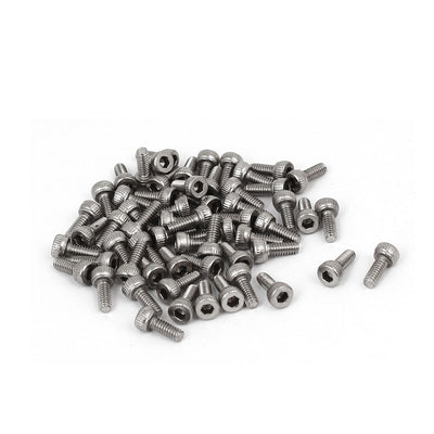 uxcell Uxcell M2 x 5mm 0.4mm Pitch 304 Stainless Steel Hex Socket Head Cap Screw DIN912 55pcs