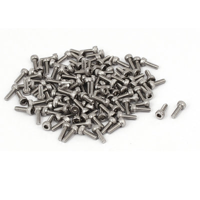 uxcell Uxcell M2 x 6mm 0.4mm Pitch 304 Stainless Steel Hex Socket Head Cap Screw DIN912 120pcs