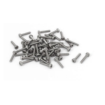 uxcell Uxcell M2x10mm 0.4mm Pitch 304 Stainless Steel Hex Socket Head Cap Screw DIN912 55pcs