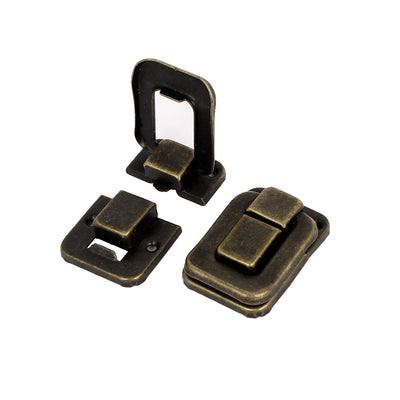 Harfington Uxcell Bags Wooden Case Iron Box Toggle Latch Hasp Lock Bronze Tone 38mm Length 10pcs