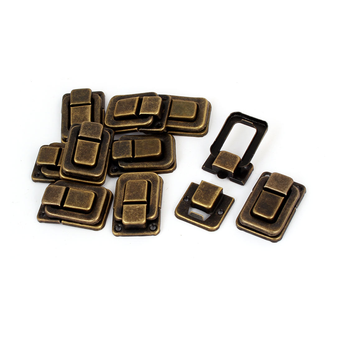 uxcell Uxcell Bags Wooden Case Iron Box Toggle Latch Hasp Lock Bronze Tone 38mm Length 10pcs