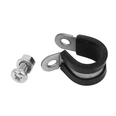 Harfington Uxcell 5pcs 16mm P Clips EPDM Rubber Lined Mounting Bracket for Pipe Tube Cable