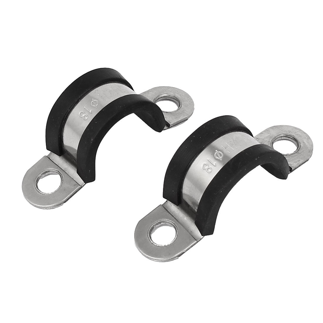 uxcell Uxcell 18mm U Clips EPDM Rubber Lined Mounting Brackets Clamps 5pcs for Pipe Tube Cable