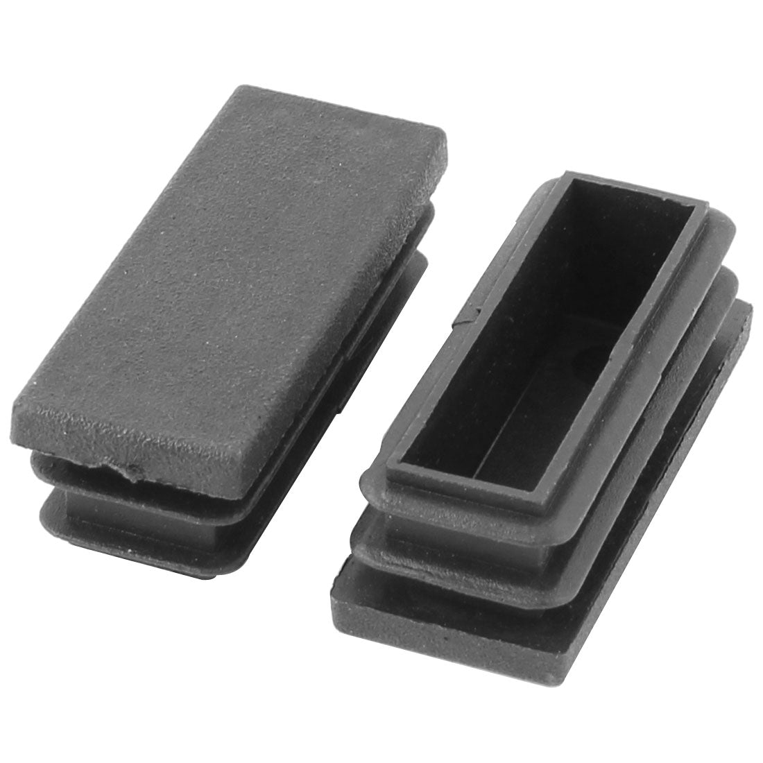 uxcell Uxcell Home Plastic Rectangle Floor Protecting Furniture Table Leg Tube Inserts Black 50 x 20mm 20pcs