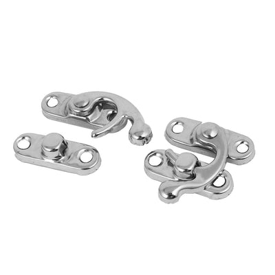 Harfington Uxcell Wine Box Chest Hook Latch Buckle Catch Toggle Hasp Silver Tone 5pcs
