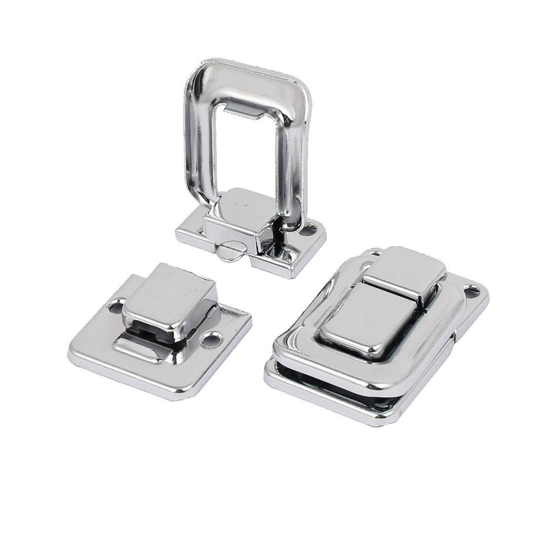 uxcell Uxcell Toolbox Jewelry Box Toggle Latch Catch Hasp Lock Silver Tone 2pcs