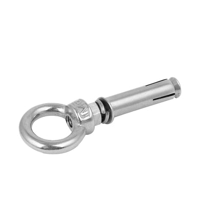 Harfington Uxcell M6x50mm 304 Stainless Steel Ring Lifting Sleeve Expansion Closed Hook Eye Bolt