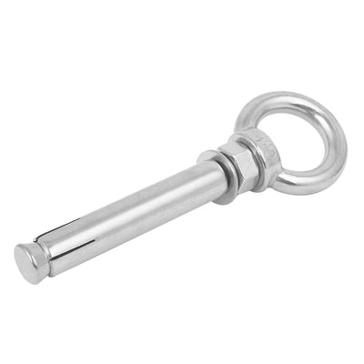 Harfington Uxcell M10x100mm 304 Stainless Steel Ring Lifting Sleeve Expansion Closed Hook Eye Bolt