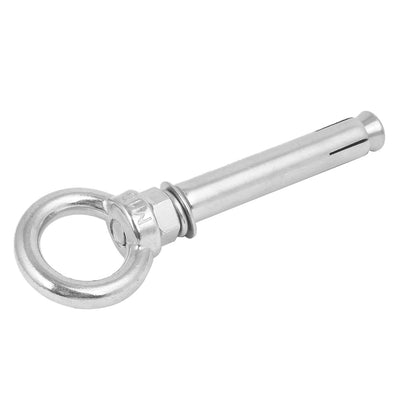 Harfington Uxcell M10x100mm 304 Stainless Steel Ring Lifting Sleeve Expansion Closed Hook Eye Bolt