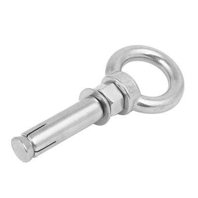Harfington Uxcell M12 x 80mm 304 Stainless Steel Ring Lifting Anchor Eye Bolt Expansion Eyebolt