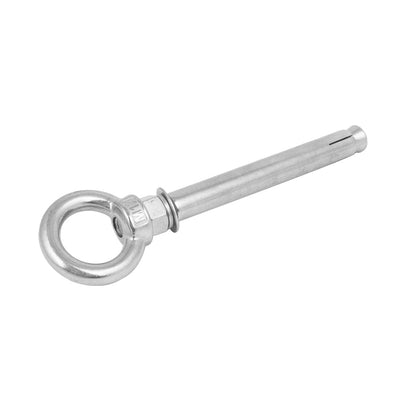 Harfington Uxcell M12x150mm 304 Stainless Steel Ring Lifting Sleeve Expansion Closed Hook Eye Bolt