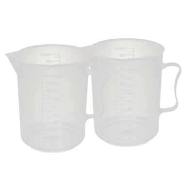 uxcell Uxcell Kitchen Lab 1000mL Plastic Anti-acid Measuring Cup Jug Pour Spout Container 2pcs