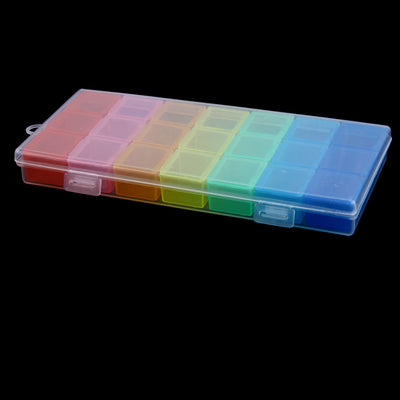 Harfington Uxcell Plastic Seven Days 21 Slots Rainbow Pill Box Storage Pill Case Colorful