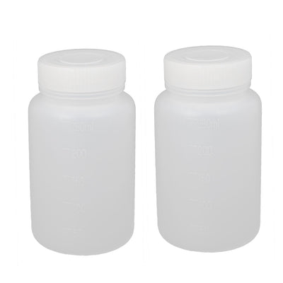 uxcell Uxcell 2Pcs 250ml Plastic Wide Mouth Laboratory Reagent Bottle Sample Bottle White