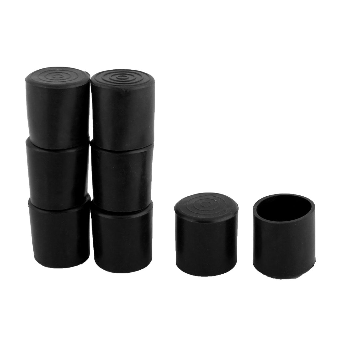 uxcell Uxcell Furniture Chair Table Leg PVC Round Tube Foot Covers Black 32mm Inner Dia 8 PCS