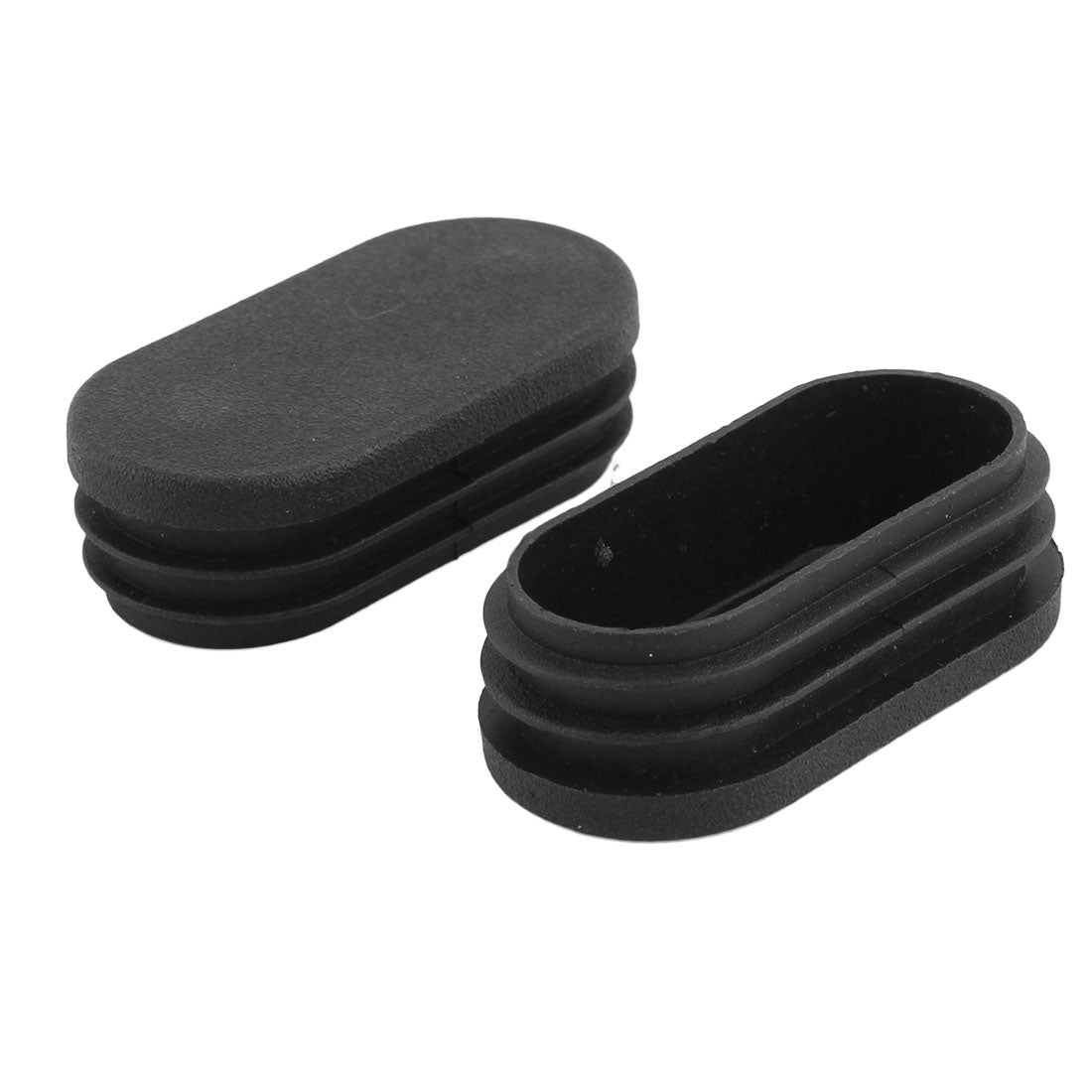 uxcell Uxcell Table Feet Plastic Oval Design Tube Pipe Insert End Cap Black 30mm x 60mm 10Pcs