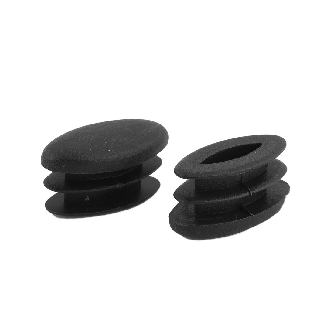 uxcell Uxcell Table Feet Plastic Oval Design Tube Pipe Insert End Cap Black 15 x 30mm 20 PCS