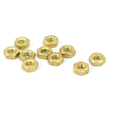 uxcell Uxcell M3 Brass Finished Metric Hex Nut Fastener Brass Tone 10pcs