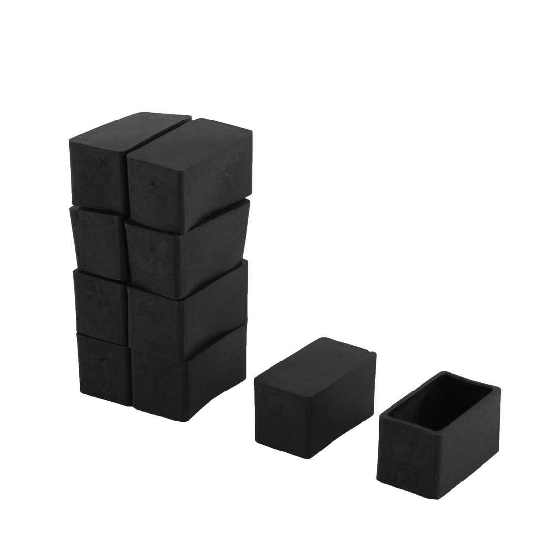uxcell Uxcell Home Office Rubber Rectangle Table Chair Furniture Foot Cover Black 40 x 20mm 10 Pcs