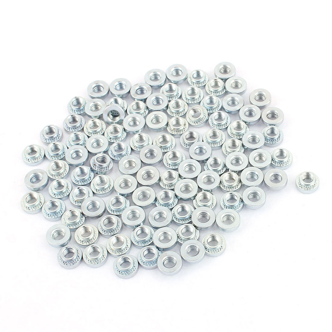uxcell Uxcell M4-3 Knurled Metal Self Clinching Nut Fastener 100pcs for 2mm Thick Thin Plate