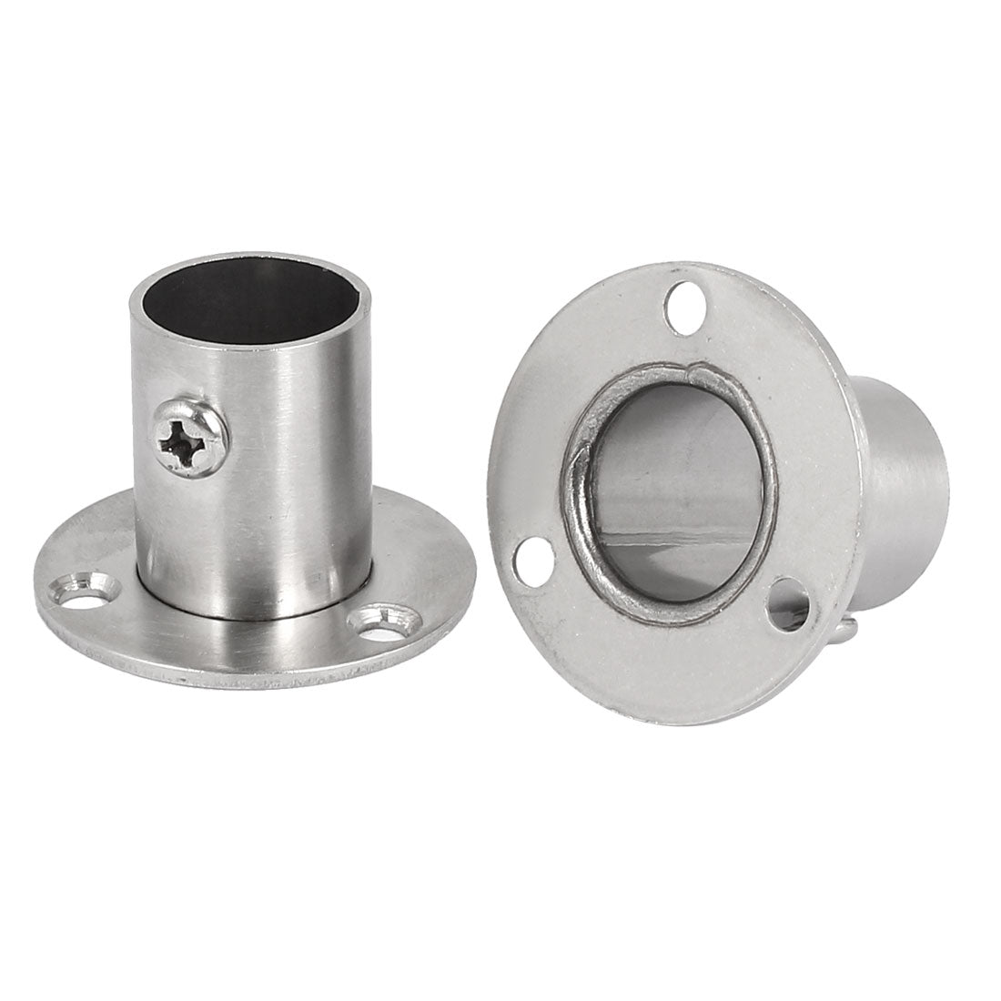 uxcell Uxcell Bedroom Stainless Steel Flange Socket Wardrobe Rail End Support Bracket 2pcs