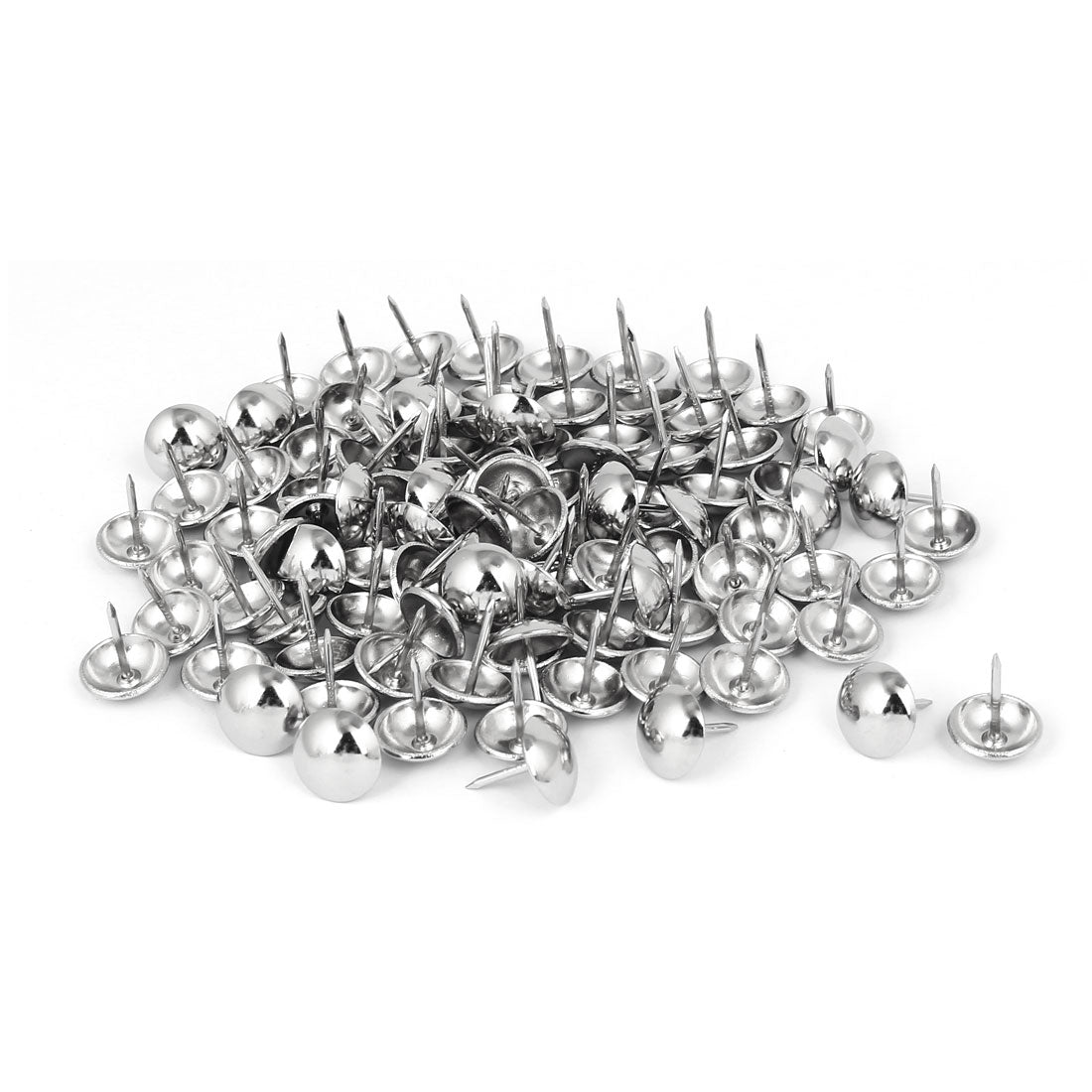 uxcell Uxcell Home Metal Round Domed Head Upholstery Tack Nail Silver Tone 14mm Dia 120pcs