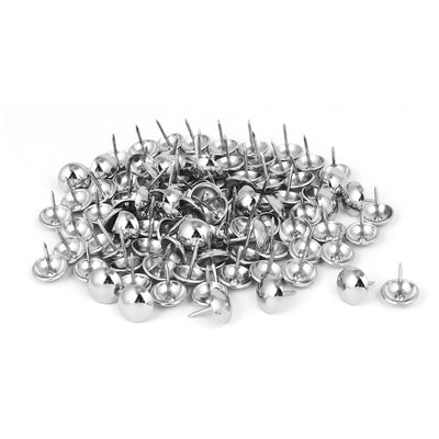 Harfington Uxcell Home Metal Round Domed Head Upholstery Tack Nail Silver Tone 14mm Dia 120pcs