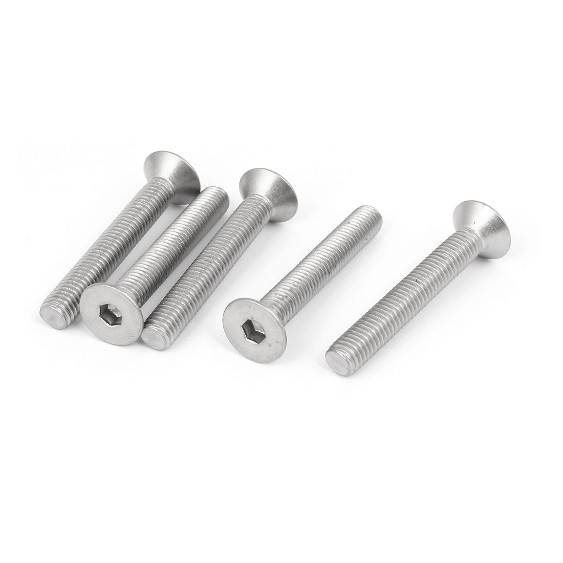Uxcell Uxcell M8x55mm 304 Stainless Steel Hex Socket Countersunk Flat Head Screw Bolt 5pcs
