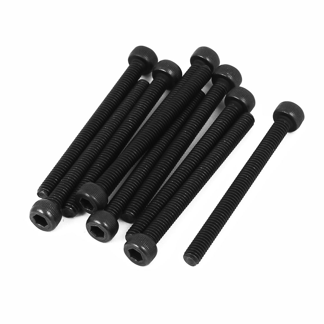 Uxcell M4x45mm Fully Thread Hex Socket Head Knurled Cap Screw Bolt ...