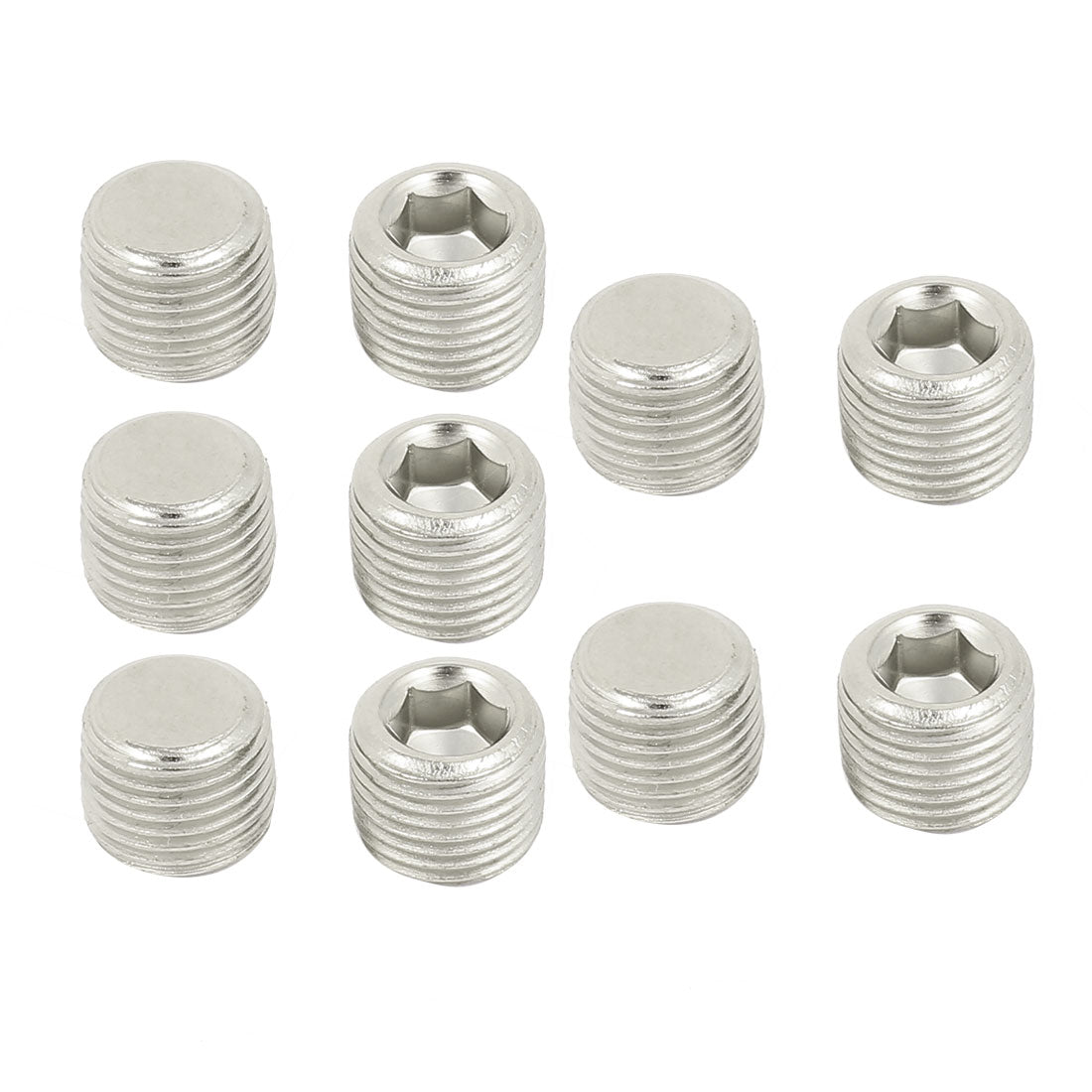 Uxcell 1/8BSP Male Thread Hex Socket Head Pipe Connector Fitting Silver ...