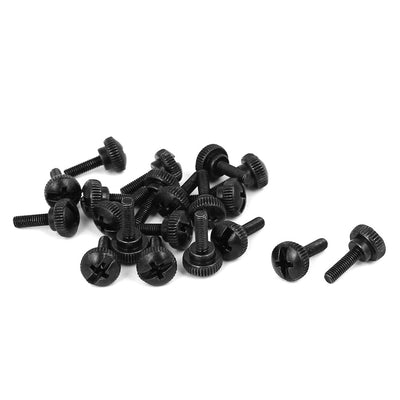 Harfington Uxcell M3 x 10mm Knurled Phillips Head Thumb Screw Black 20pcs for Computer PC Case