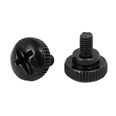 Harfington Uxcell M3 x 4.5mm Knurled Phillips Head Thumb Screw Black 80pcs for Computer PC Case