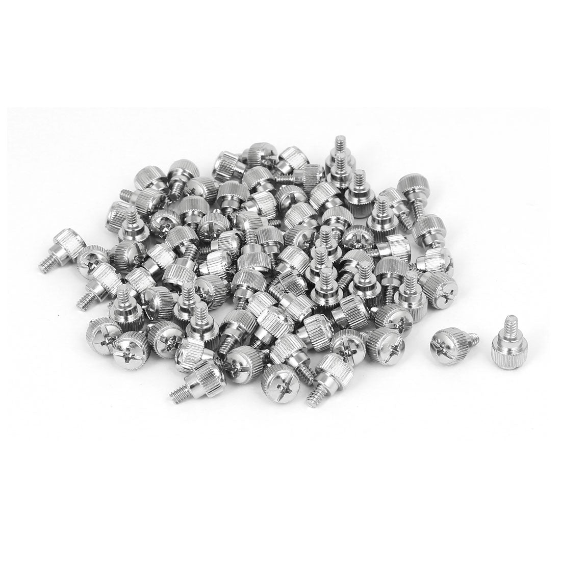 Uxcell Uxcell 6#-32 Nickel Plated Knurled Phillips Head Thumb Screw 80pcs for Computer PC Case