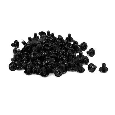 Harfington Uxcell Computer PC Case Phillips Washer Motherboard Screw Black PWM3 x 5mm 100pcs