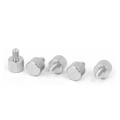 Harfington Uxcell Computer PC Case Stainless Steel Flat Head Knurled Thumb Screw M4 x 6mm 5pcs