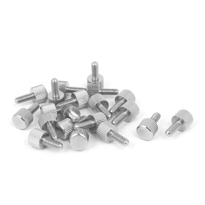 uxcell Uxcell Computer PC Case Stainless Steel Flat Head Knurled Thumb Screw M4 x 10mm 20pcs