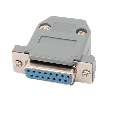 Harfington Uxcell DB15 15 Pins 2 Rows Female Converter Connector Adapter w Kit Cover Housing Assembly Shell Plastic Hood