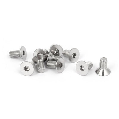 uxcell Uxcell M5x10mm 316 Stainless Steel Countersunk Flat Head Hex Socket Cap Screw 10pcs