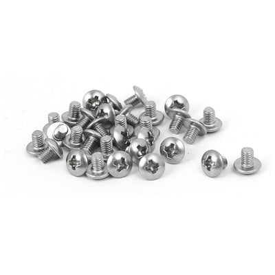 uxcell Uxcell M3 x 4mm 316 Stainless Steel Truss Phillips Head Machine Screw Silver Tone 30pcs