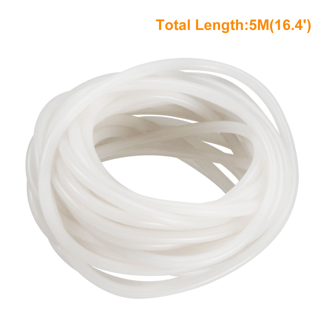 uxcell Uxcell Silicone Tube 10mm ID X 12mm OD 16.4 Feet Flexible Silicone Rubber Tubing Water Air Hose Pipe Translucent for Pump Transfer