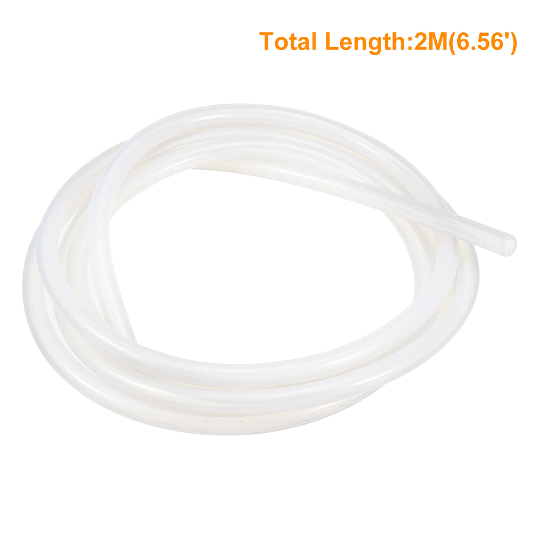 Uxcell Uxcell Silicone Tube, 5mm ID, 10mm OD, 6.56', Flexible Silicone Rubber Tubing, Water Air Hose Pipe, Translucent, for Pump Transfer