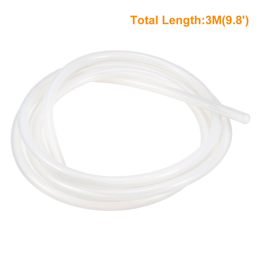 uxcell Uxcell Silicone Tube 5mm ID X 7mm OD 9.8' Flexible Silicone Rubber Tubing Water Air Hose Pipe Translucent for Pump Transfer